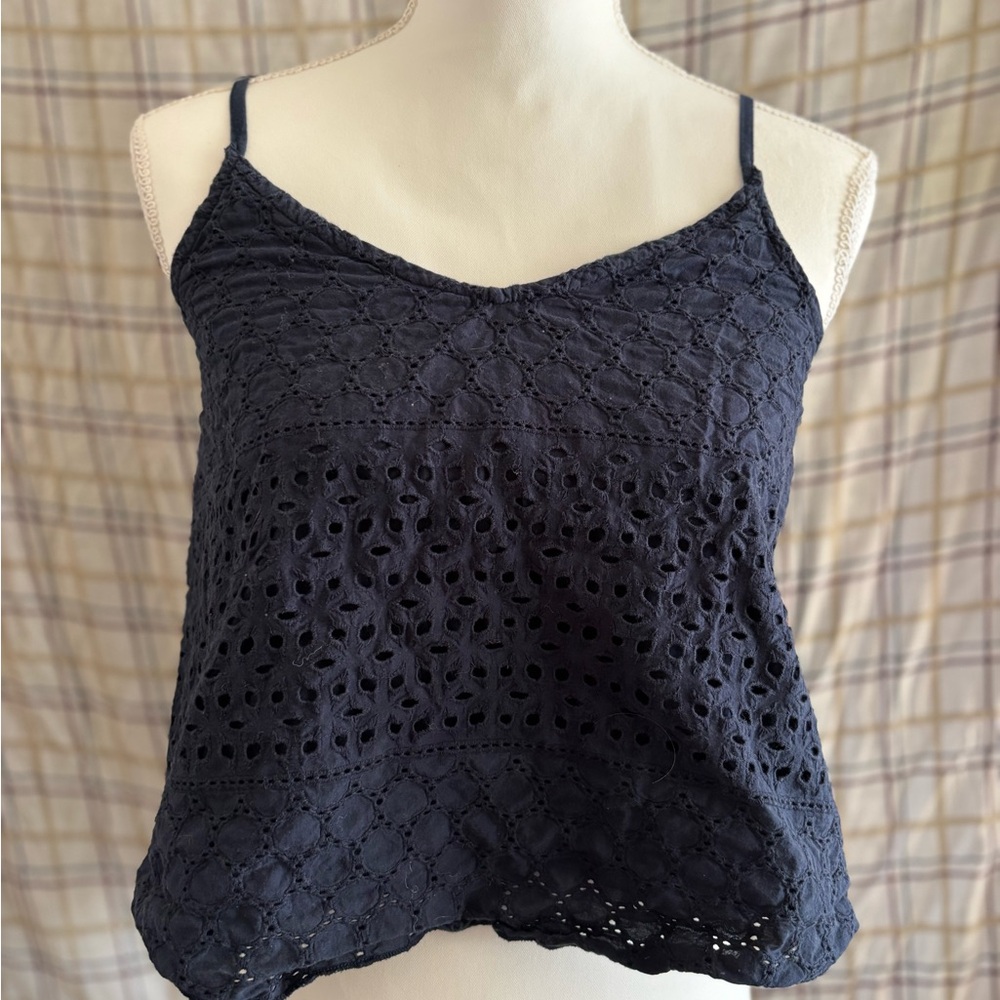 Hollister Dark Blue Eyelet Camisole
